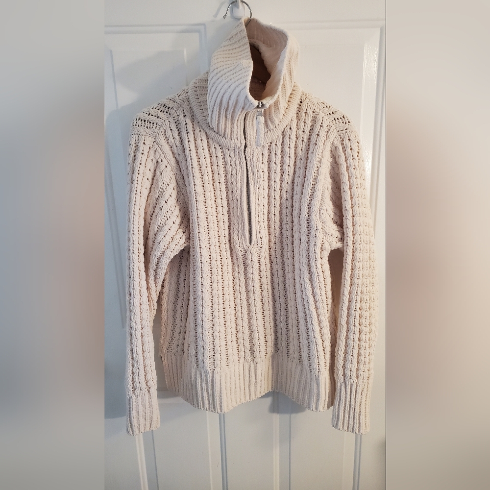 Aerie Cream Cowl Neck Sweater
